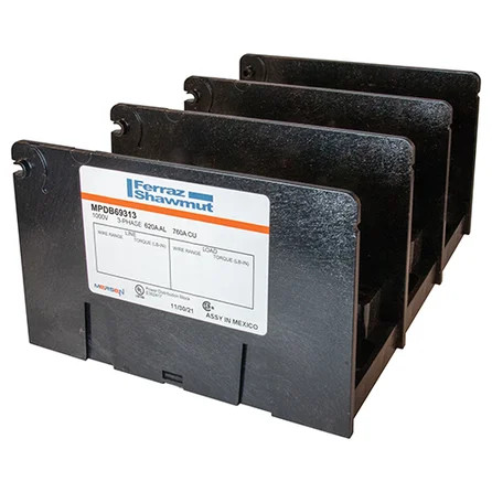 Mersen Open-Style Power Distribution Block 1000V 620A/760A 3-Pole UL 1953 Certified